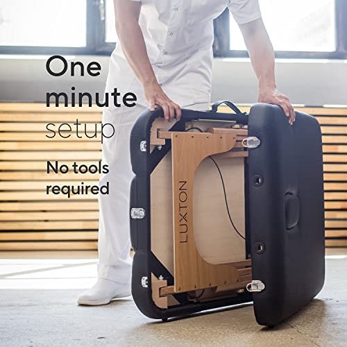 Luxton Home 3-Section Premium Memory Foam Massage Table with Rolling Carrying...