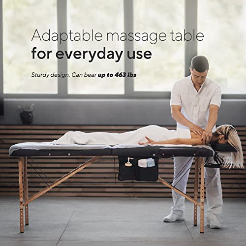 Luxton Home 3-Section Premium Memory Foam Massage Table with Rolling Carrying...