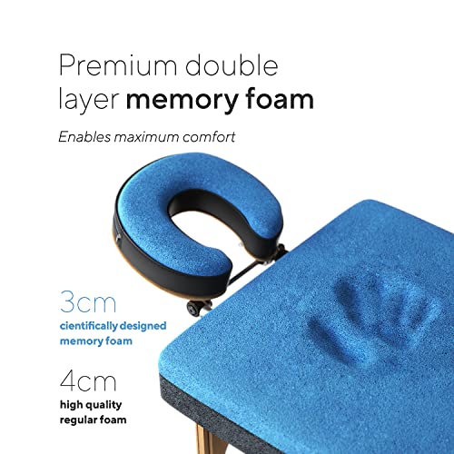 Luxton Home Premium Memory Foam Massage Table with Rolling Carrying Travel Ca...