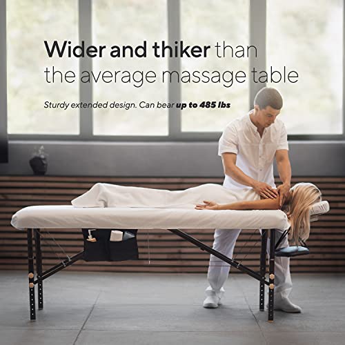 Luxton Home Premium Memory Foam Massage Table with Rolling Carrying Travel Ca...