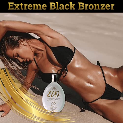 EVO Extreme Black Bronzer Tanning Lotion with Argan Oil and Tattoo Enhancers ...