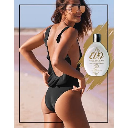 EVO Extreme Black Bronzer Tanning Lotion with Argan Oil and Tattoo Enhancers ...