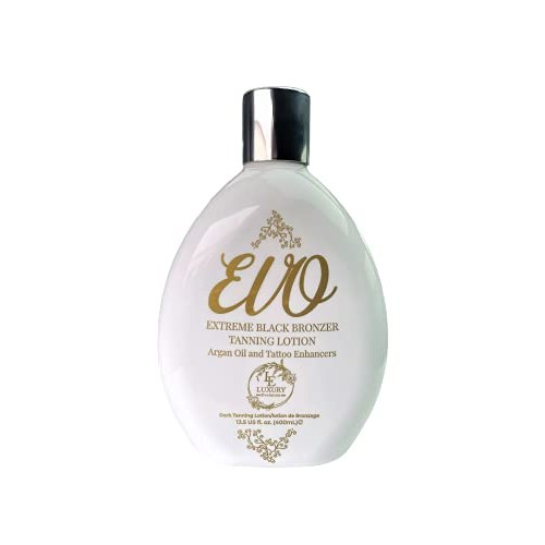 EVO Extreme Black Bronzer Tanning Lotion with Argan Oil and Tattoo Enhancers ...