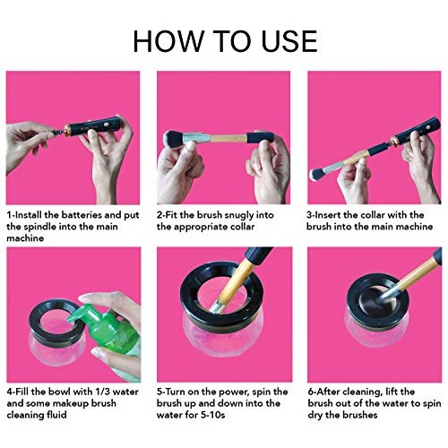 Electric Makeup Brush Cleaner and Dryer Machine - Quick Makeup Brush Washer a...