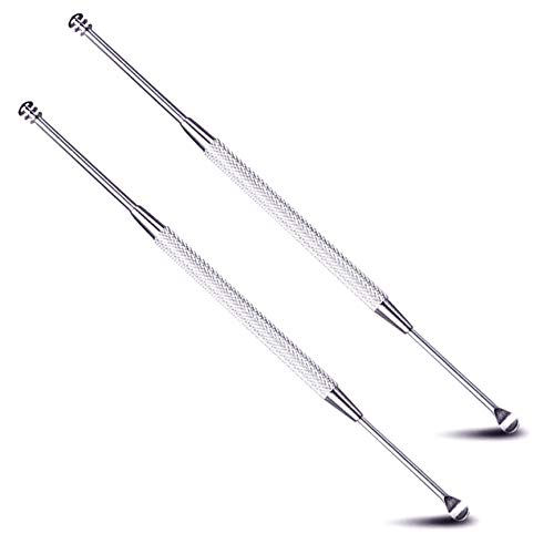 Luxxii 2 Pack - Stainless Steel Ear Spoon Portable Double-Ended Ear Pick Earw...