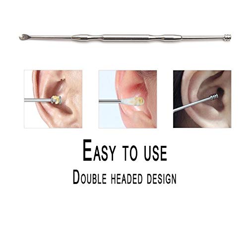 Luxxii 2 pcs - Stainless Steel Ear Spoon Portable Double-Ended Ear Pick Earwa...