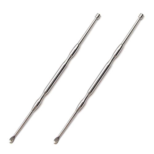 Luxxii 2 pcs - Stainless Steel Ear Spoon Portable Double-Ended Ear Pick Earwa...