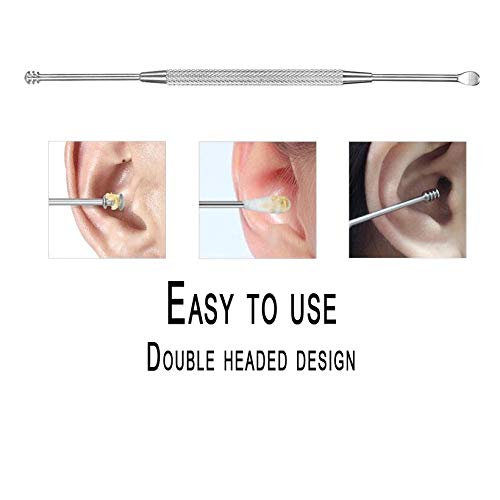 Luxxii 3 Pack - Stainless Steel Ear Spoon Portable Double-Ended Ear Pick Earw...