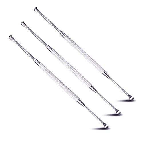 Luxxii 3 Pack - Stainless Steel Ear Spoon Portable Double-Ended Ear Pick Earw...