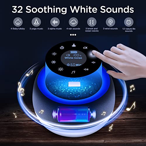 White Noise Machine with Warm Night Light for Adults Baby Sleeping, Sound Mac...