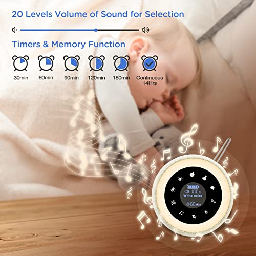 White Noise Machine with Warm Night Light for Adults Baby Sleeping, Sound Mac...