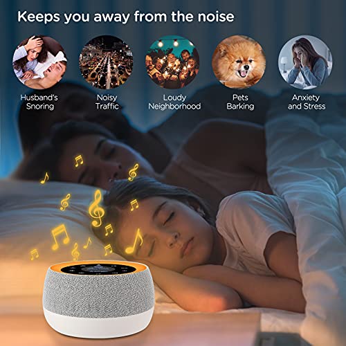 White Noise Machine with Warm Night Light for Adults Baby Sleeping, Sound Mac...