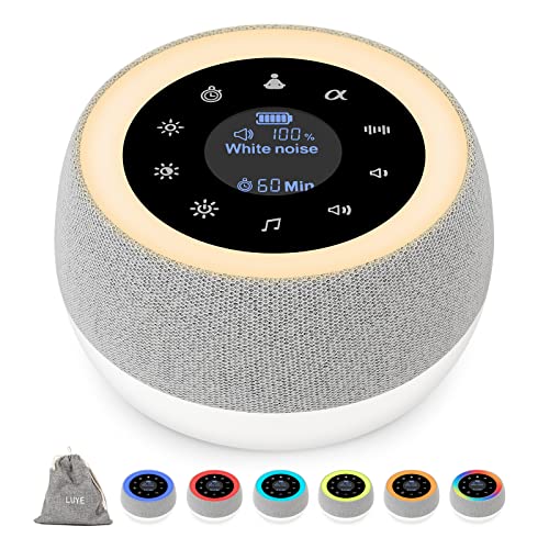 White Noise Machine with Warm Night Light for Adults Baby Sleeping, Sound Mac...