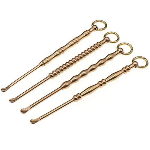 4Pcs Ear Pick Ear Curette Cleaner Earwax Removal Cleaning Tools Brass Reusabl...