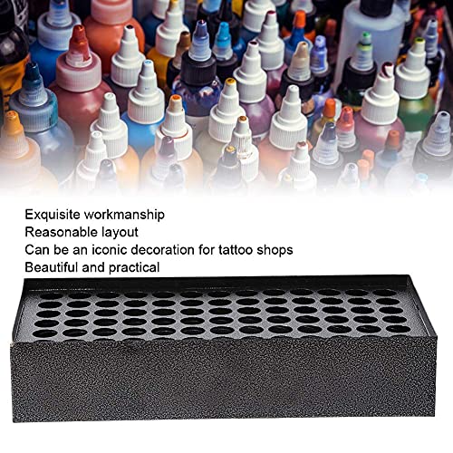 Tattoo Ink Cup Holder for Color Mixing, 78 Holes Ink Iron Tattoo Pigment Rack...