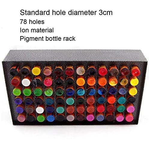 Tattoo Ink Cup Holder for Color Mixing, 78 Holes Ink Iron Tattoo Pigment Rack...
