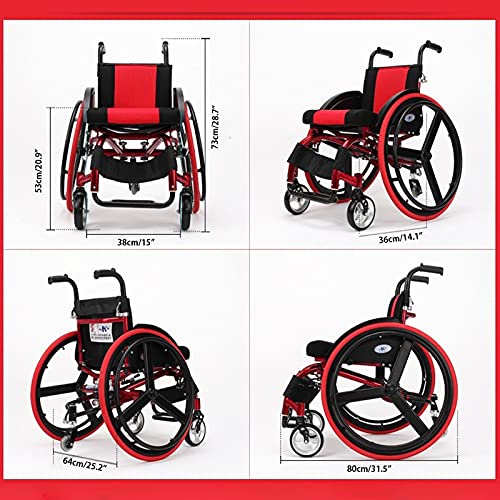 LVQING Sports Wheelchair, Sports Adult Self-propelled Lightweight Folding Alu...