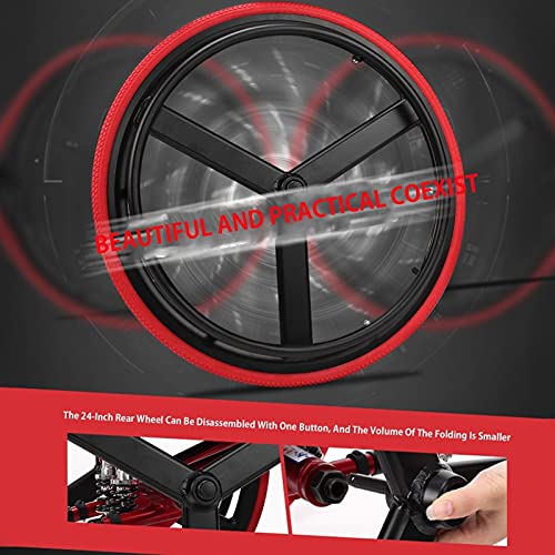 LVQING Sports Wheelchair, Sports Adult Self-propelled Lightweight Folding Alu...