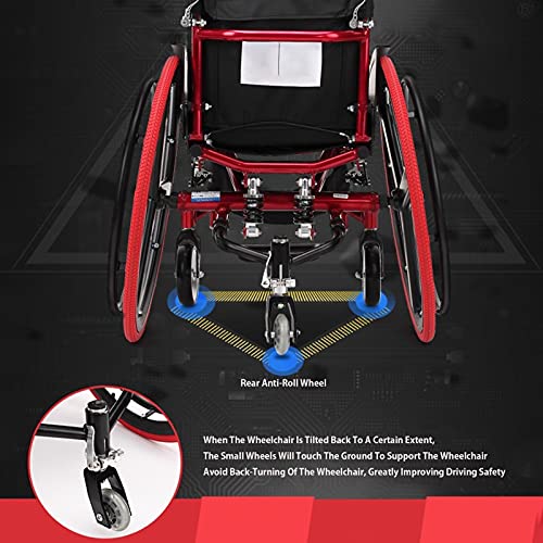 LVQING Sports Wheelchair, Sports Adult Self-propelled Lightweight Folding Alu...