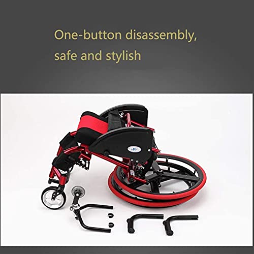 LVQING Sports Wheelchair, Sports Adult Self-propelled Lightweight Folding Alu...