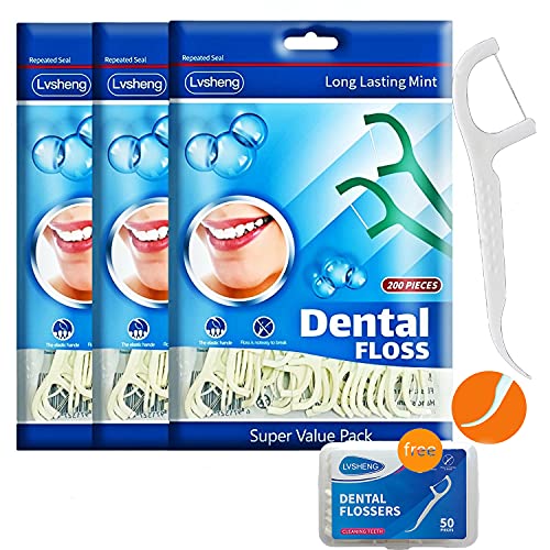 Dental Floss Picks for Teeth,(650 Count) 3-Pack with 1 Gift Portable Case, Fr...