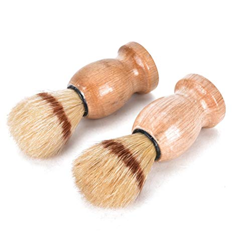 Lwestine 4Pcs Men Shaving Brush Wood Handle, Professional Salon Tools
