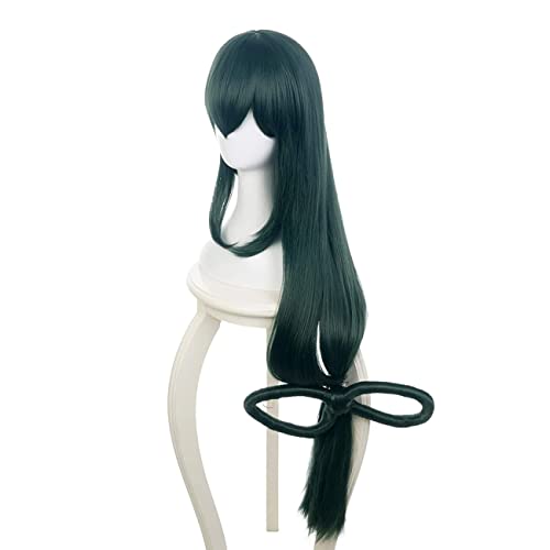 Lwiuentx My Hero Academia Cosplay Asui Tsuyu Long Straight Green Wig+ free wi...