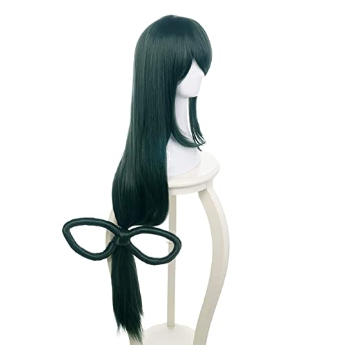 Lwiuentx My Hero Academia Cosplay Asui Tsuyu Long Straight Green Wig+ free wi...