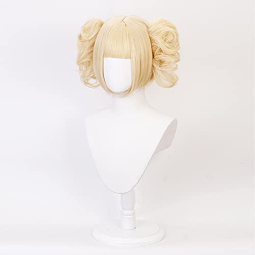 Lwiuentx My Hero Academia Cosplay Himiko Blonde Wig with 2 Detachable Buns Cl...