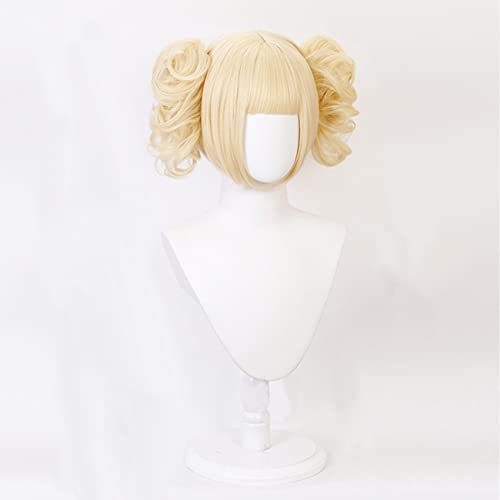 Lwiuentx My Hero Academia Cosplay Himiko Blonde Wig with 2 Detachable Buns Cl...