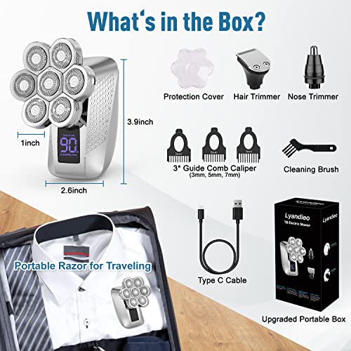 Head Shaver 7D, Lyandieo Upgrade Head Shavers for Bald Men, Waterproof Head E...