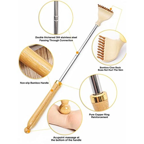 Lyanxinlei Back Scratcher for Men Women,Self-Therapeutic Bamboo Telescoping H...