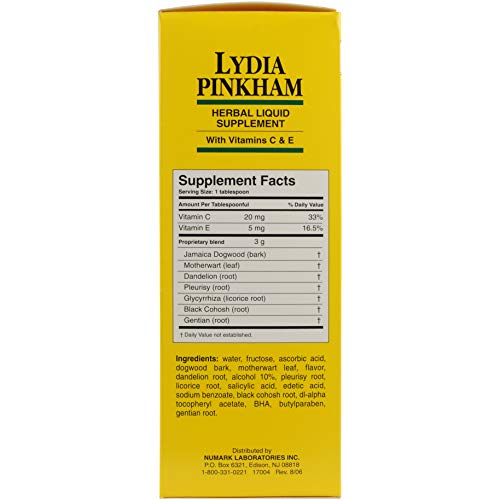 Lydia Pinkham Liquid Herbal Supplement for Menstruation and Menopause Support...