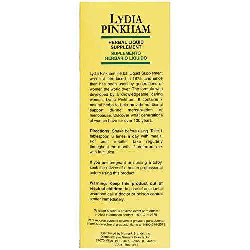 Lydia Pinkham Liquid Herbal Supplement for Menstruation and Menopause Support...