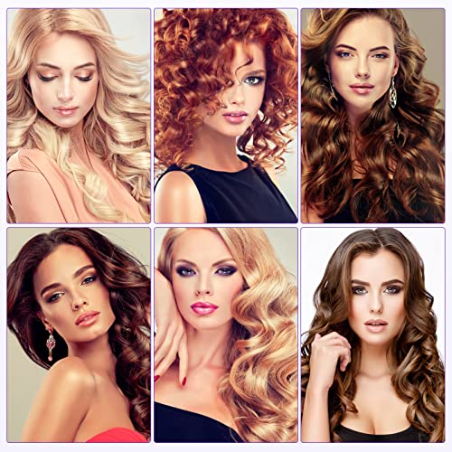 Beach Wave Rotating Hair Curling Iron-3 Interchangeable Heating Iron Barrels ...