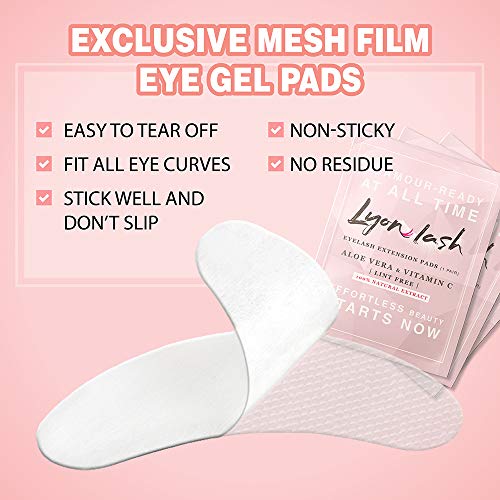 100 Pairs Eyelash Extension Under Eye Gel Pads by Lyon Lash - Lint Free with ...