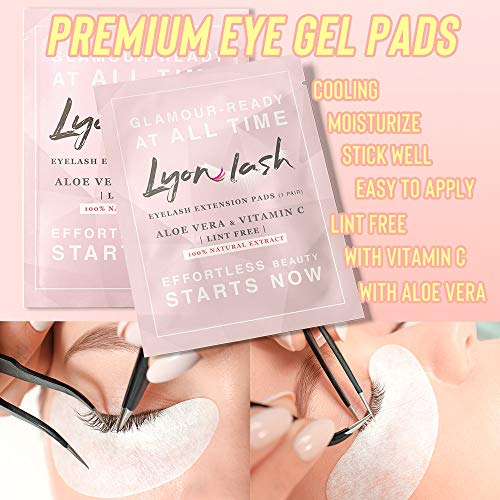 100 Pairs Eyelash Extension Under Eye Gel Pads by Lyon Lash - Lint Free with ...