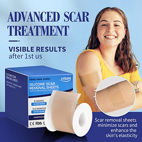 Lysam Silicone Scar Sheets, Professional Silicone Scar Tape, (1.57 x 60 inche...
