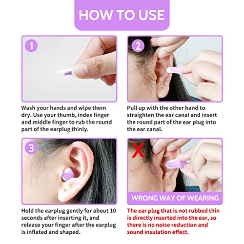 Ultra Soft Foam Earplugs 60 Pairs, 38dB SNR Ear Plugs for Sleeping, Mowing, S...