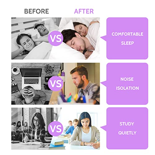 Ultra Soft Foam Earplugs 60 Pairs, 38dB SNR Ear Plugs for Sleeping, Mowing, S...