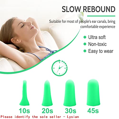 Ultra Soft Green Foam Earplugs 60 Pairs, 38dB SNR Noise Reduction Ear Plugs f...