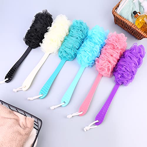 Back Scrubber Brush Long Handle for Shower,Loofah On a Stick Sponge Back Brus...