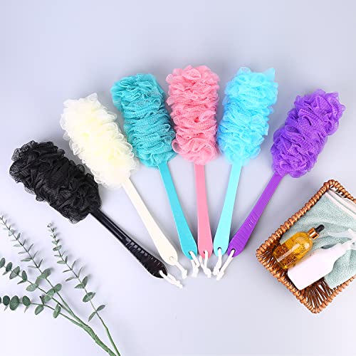 Back Scrubber Brush Long Handle for Shower,Loofah On a Stick Sponge Back Brus...