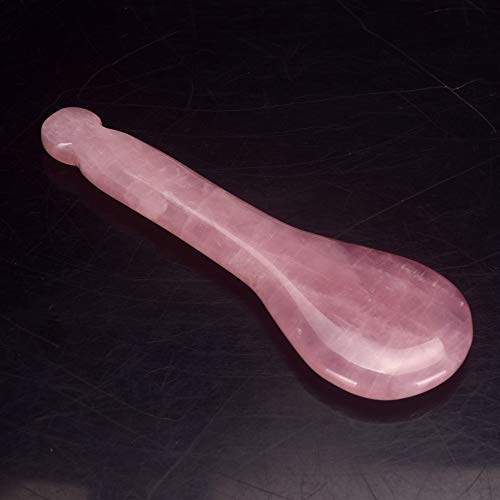 Rose Quartz Jade Spoon Roller Real Gua Sha Board Mushroom Massager Face Lifti...