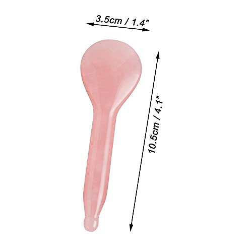 Rose Quartz Jade Spoon Roller Real Gua Sha Board Mushroom Massager Face Lifti...