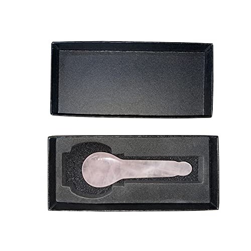 Rose Quartz Jade Spoon Roller Real Gua Sha Board Mushroom Massager Face Lifti...
