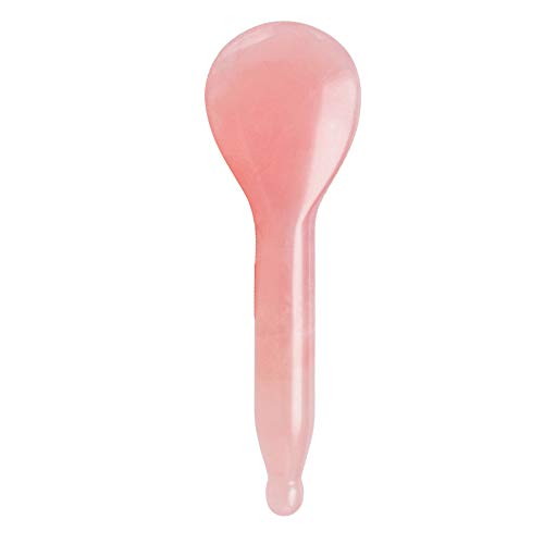 Rose Quartz Jade Spoon Roller Real Gua Sha Board Mushroom Massager Face Lifti...
