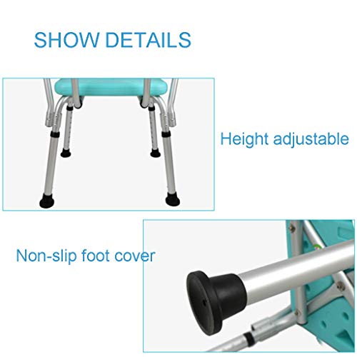 LZLYER Shower Chair Toilet Bathtub Portable Adjustable Shower Stool Seat Benc...