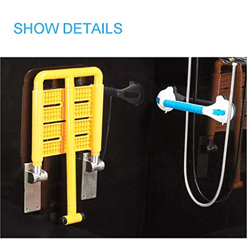 LZLYER Shower Chair Toilet Bathtub Portable Stainless Steel Foldable Wall Mou...