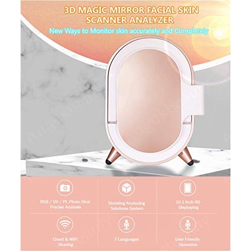 Lzour Skin Analyzer Testing,Facial Skin Analysis Equipment U-V Magnifying Lam...